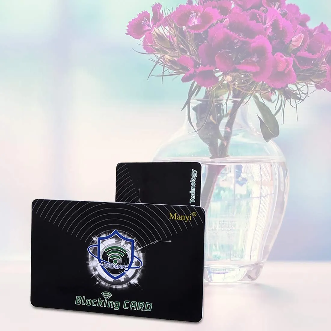 5Pcs RFID Blocking Card, Protection Entire Wallet and Purse Shield, Contactless NFC Bank Debit Credit Card Protector Blocker (Black)