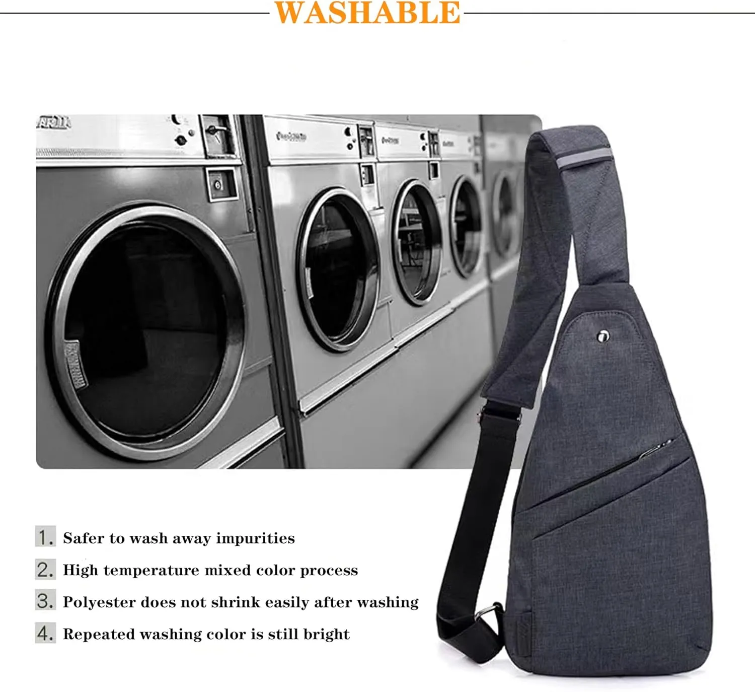 Anti-Theft Crossbody Bag for Women Men, Waterproof Shoulder Backpack Sling Chest Crossbody Bag Casual Daypack