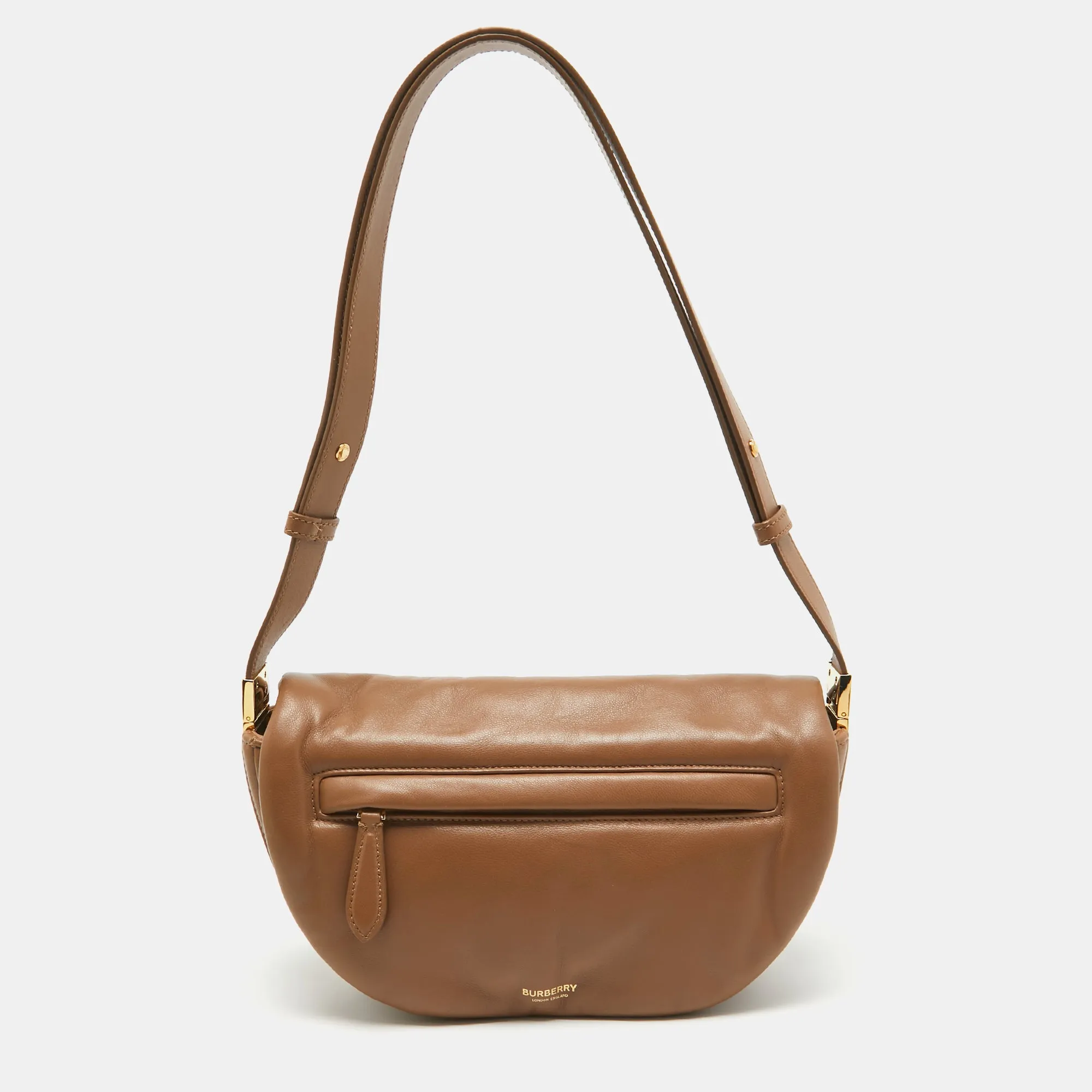 Brown Leather Small Olympia Shoulder Bag