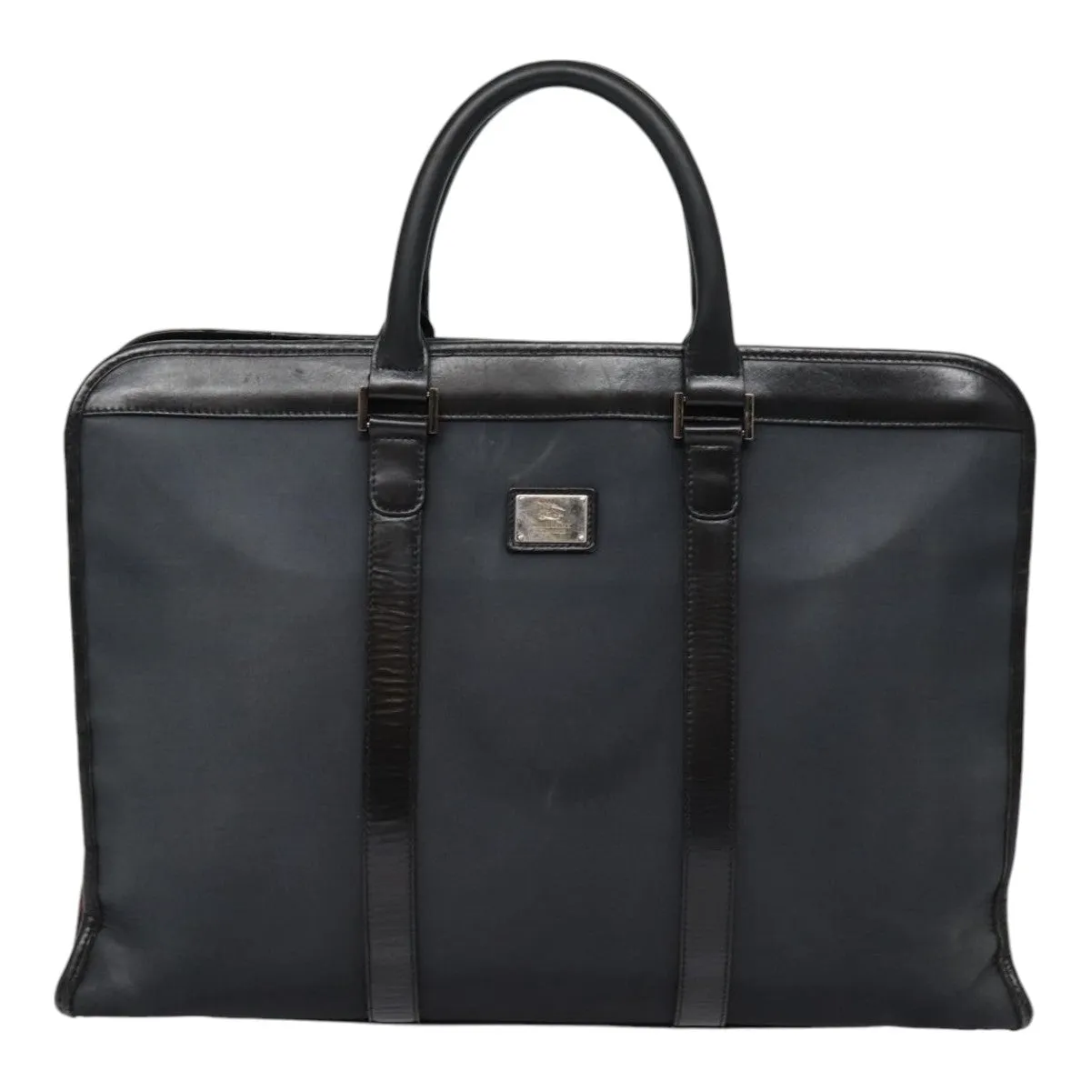 BURBERRY Black label Hand Bag Nylon Black Silver  ti2017