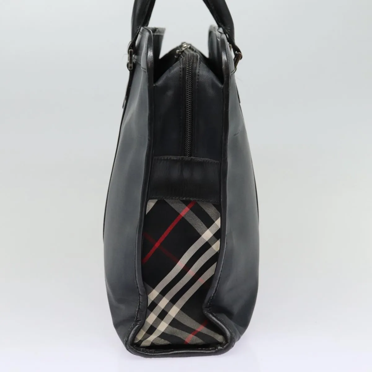 BURBERRY Black label Hand Bag Nylon Black Silver  ti2017