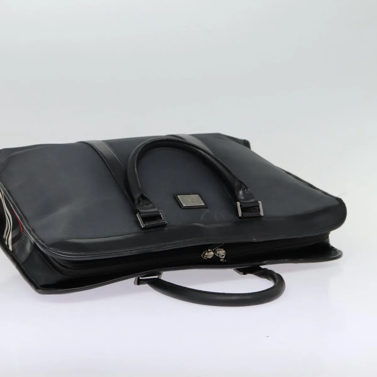 BURBERRY Black label Hand Bag Nylon Black Silver  ti2017