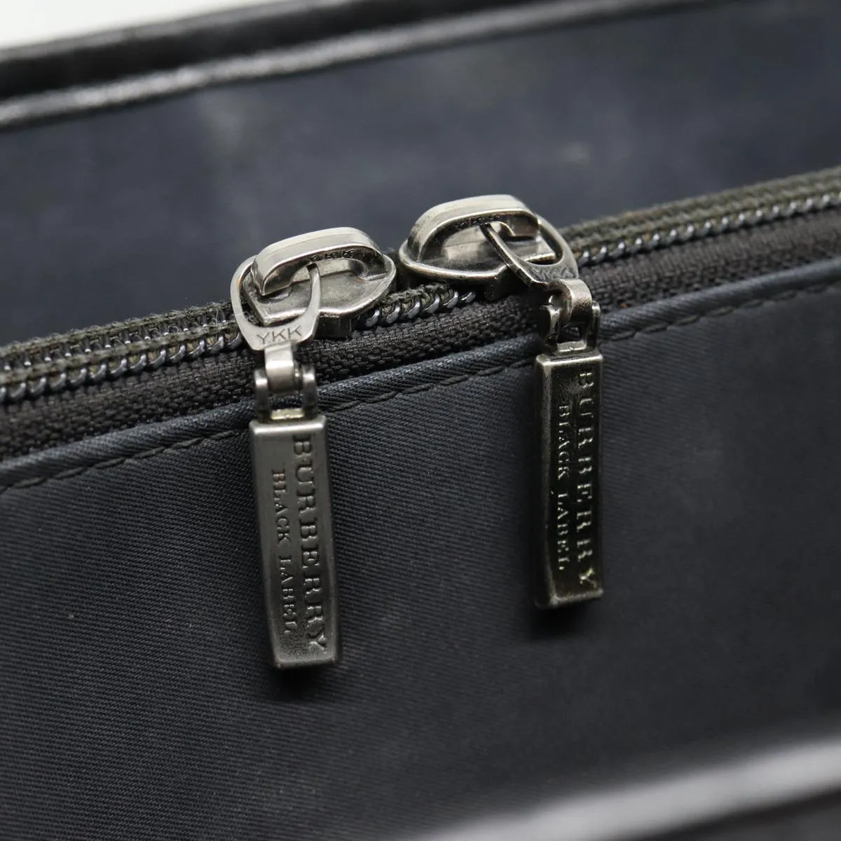 BURBERRY Black label Hand Bag Nylon Black Silver  ti2017