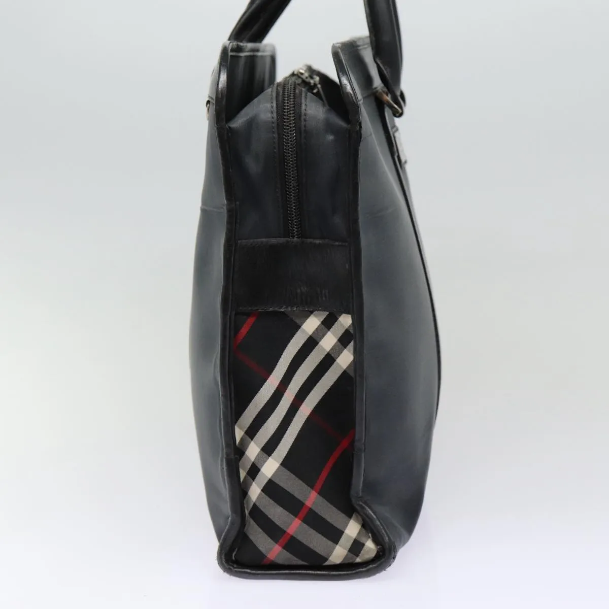 BURBERRY Black label Hand Bag Nylon Black Silver  ti2017