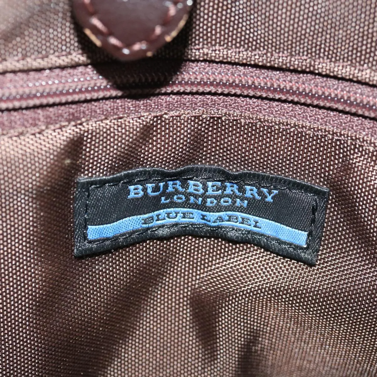 BURBERRY Nova Check Blue Label Hand Bag Canvas Brown Beige  bs12791