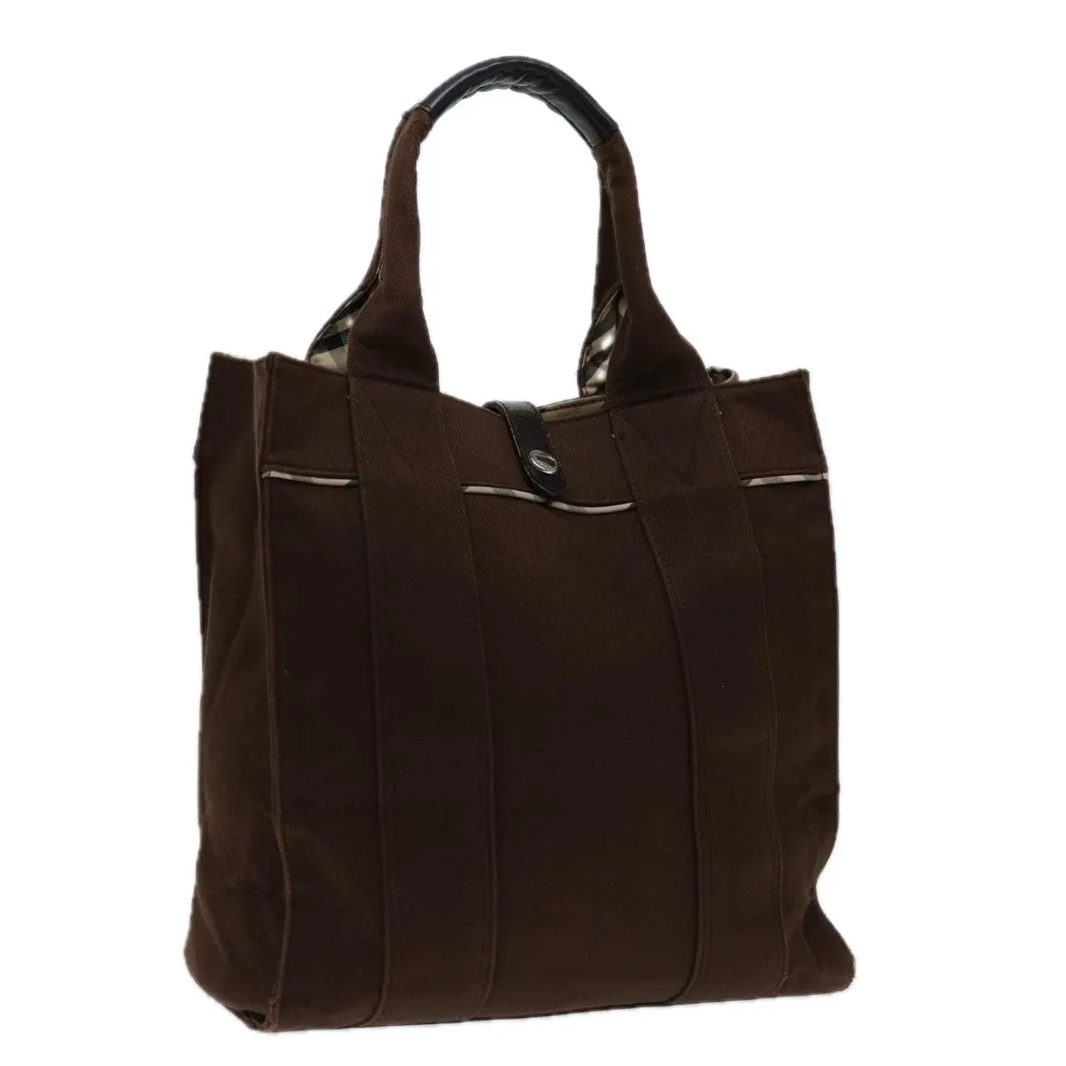 BURBERRY Nova Check Blue Label Hand Bag Canvas Brown Beige  bs12791