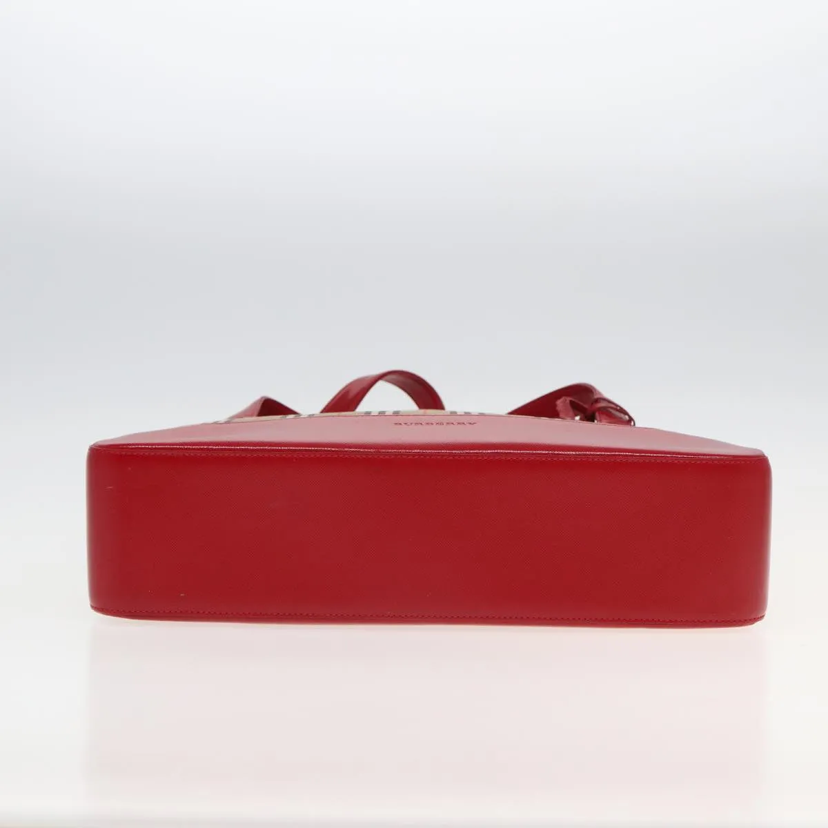 BURBERRY Nova Check Tote Bag Canvas Beige Red  82269