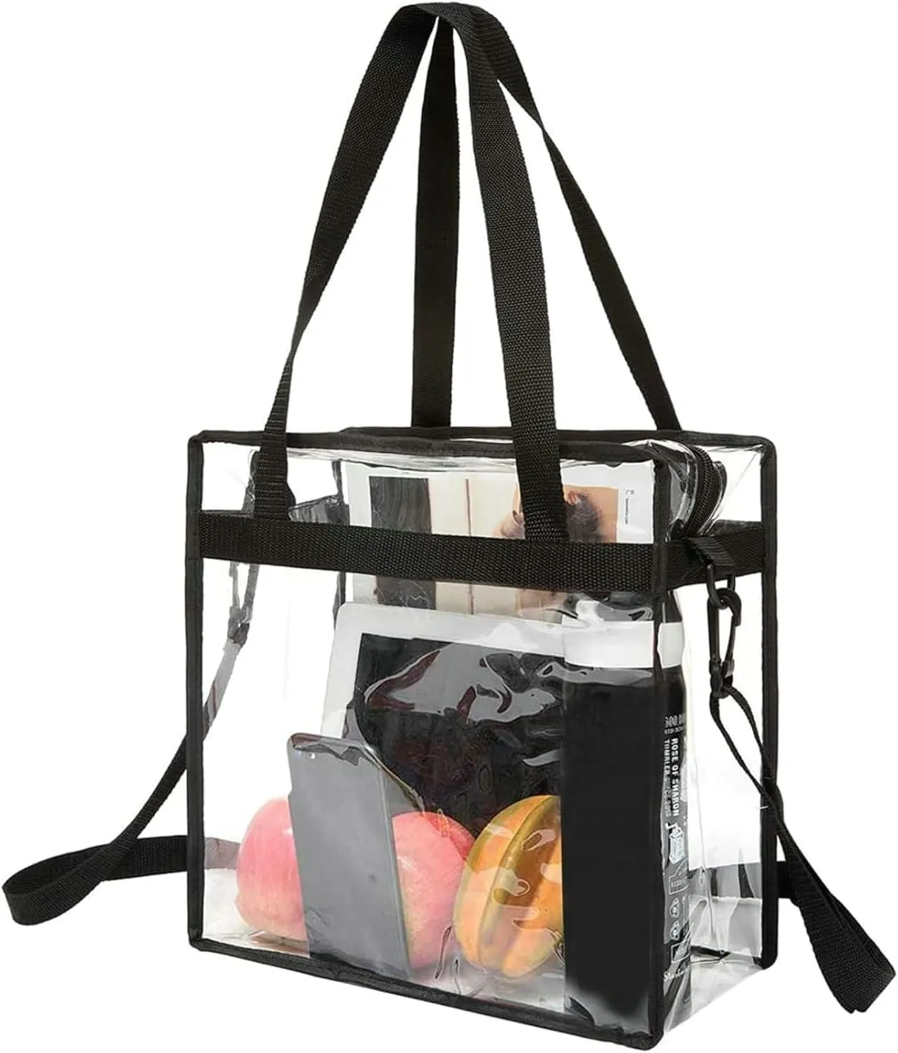 Clear Tote Bag Stadium Events 2025 PVC Transparent Tote Bag Shoulder Crossbody Jelly Bag Travel Gym Swimming