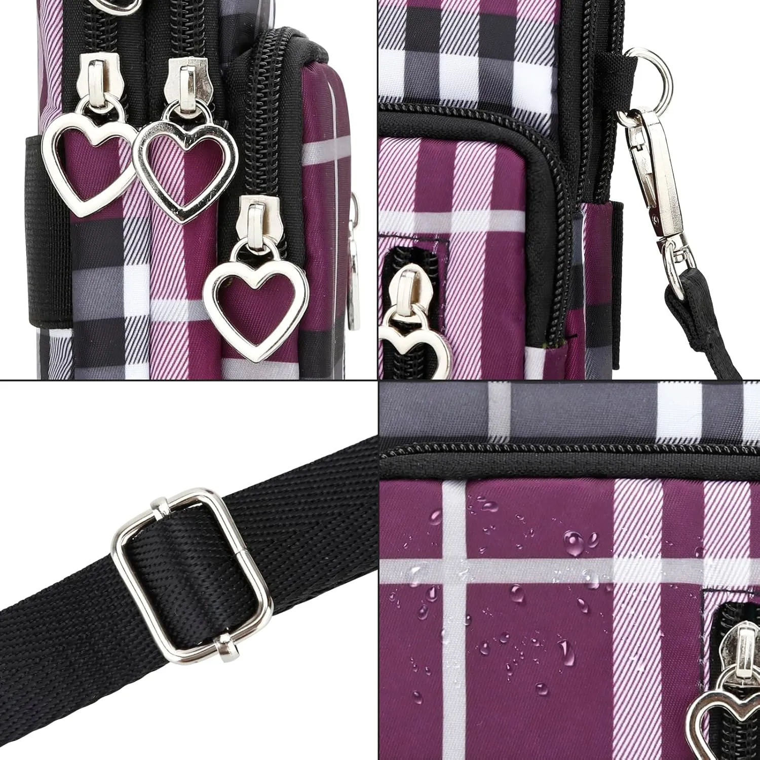 DOB SECHS Small Crossbody Wallet Phone Bag Shoulder Strap Wallet Pouch for Women Mini Crossbody Cell Phone Purse