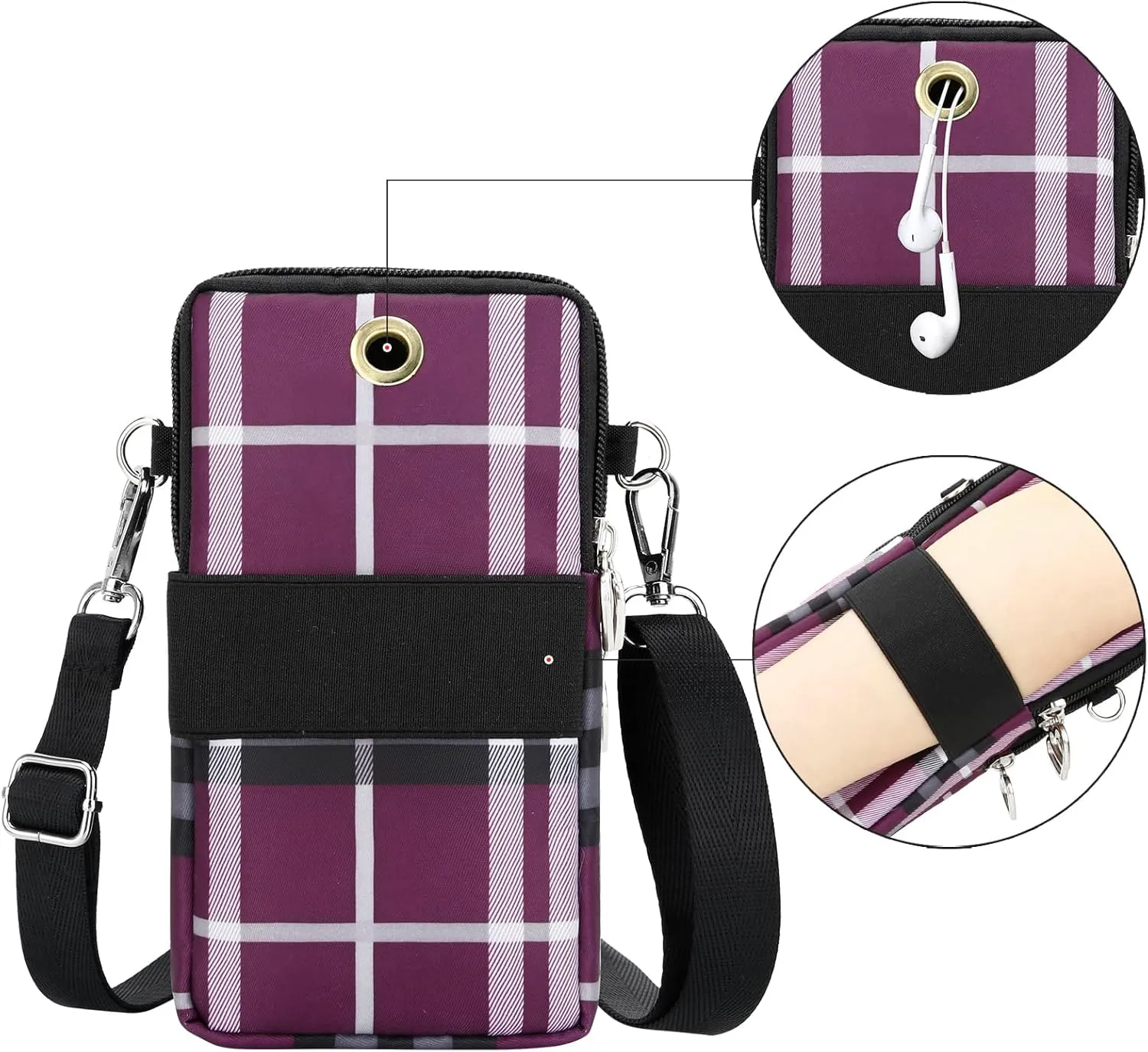 DOB SECHS Small Crossbody Wallet Phone Bag Shoulder Strap Wallet Pouch for Women Mini Crossbody Cell Phone Purse