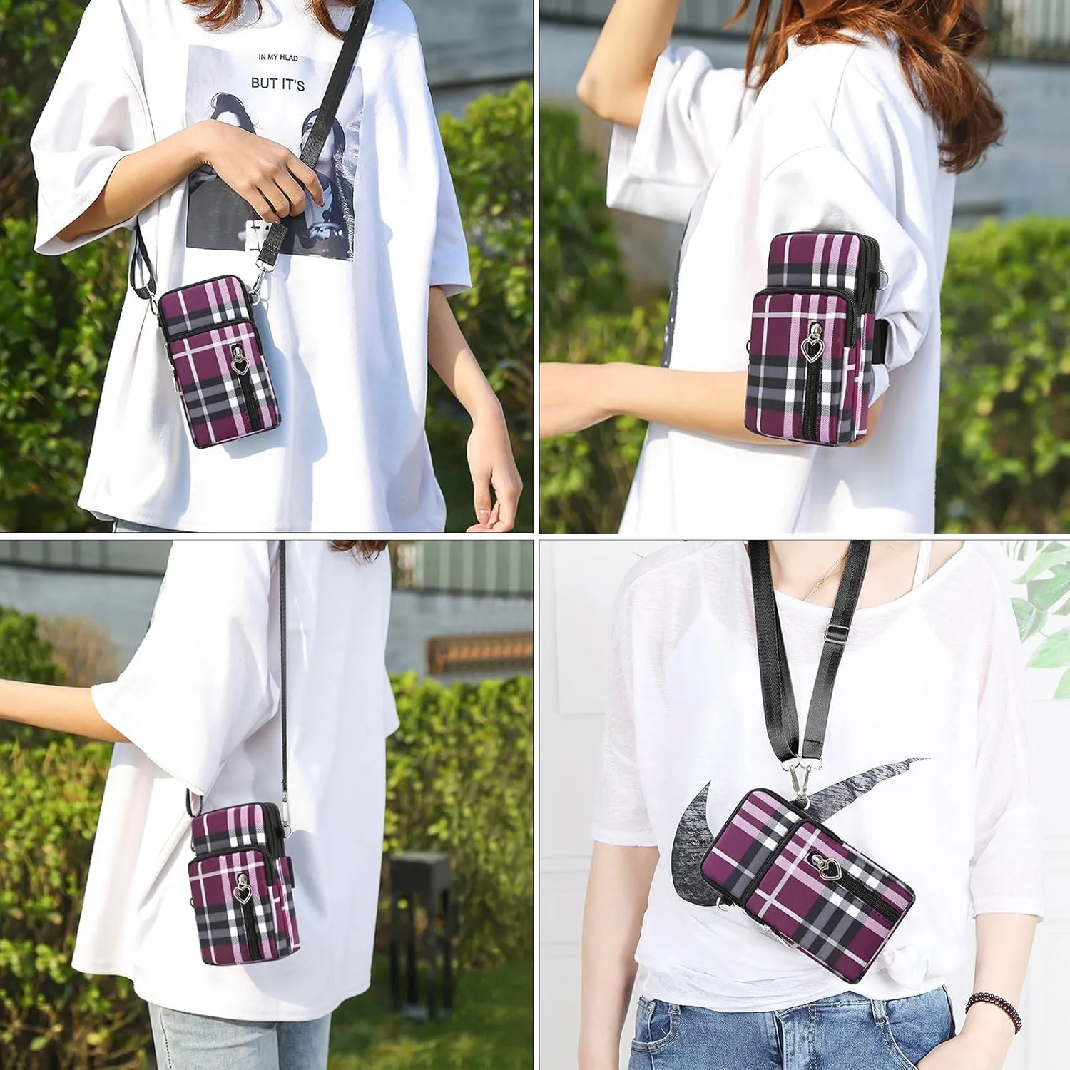 DOB SECHS Small Crossbody Wallet Phone Bag Shoulder Strap Wallet Pouch for Women Mini Crossbody Cell Phone Purse