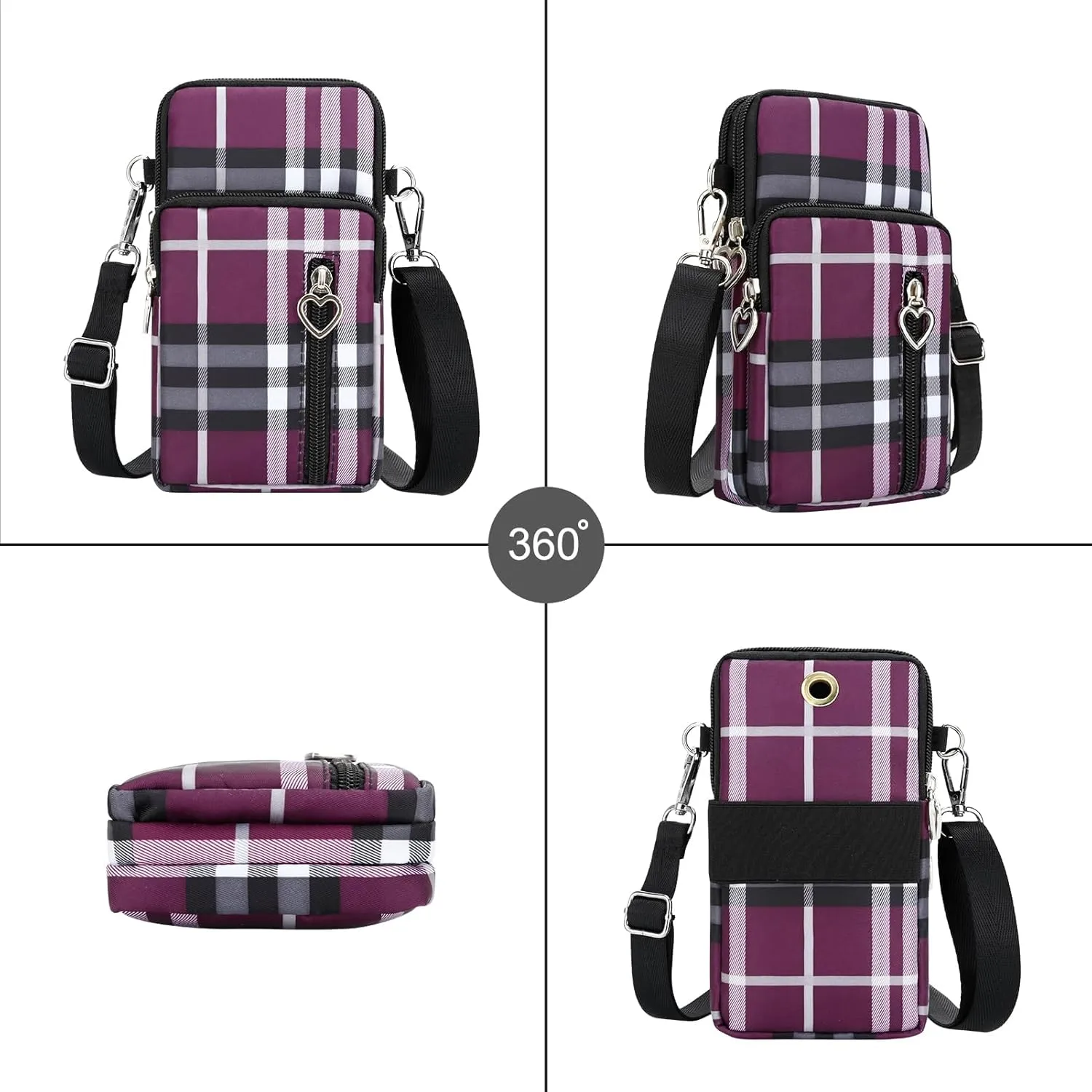 DOB SECHS Small Crossbody Wallet Phone Bag Shoulder Strap Wallet Pouch for Women Mini Crossbody Cell Phone Purse