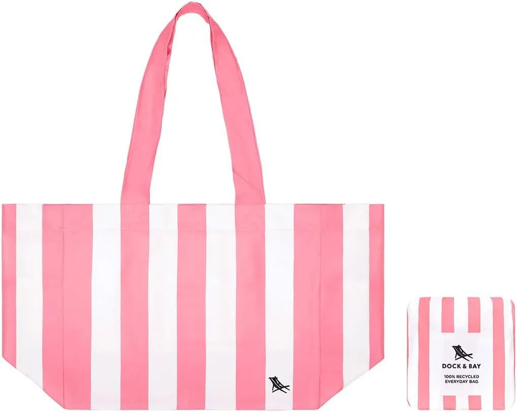 Dock & Bay Everyday Beach Tote Bag - Reusable Carrier Bag for Daily Use - Carries Up to 10kg - 100% Recycled Materials