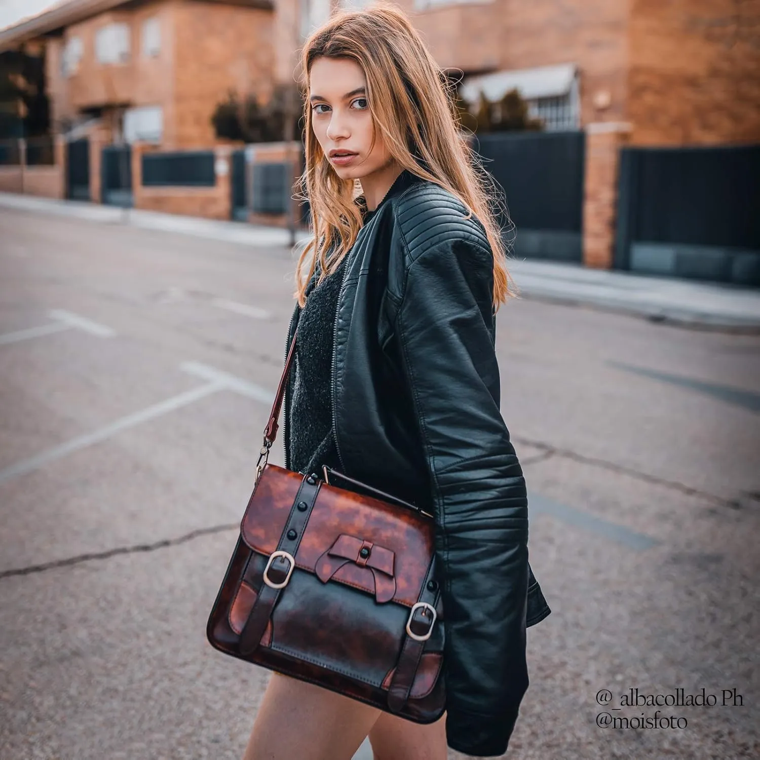 ECOSUSI Vintage Crossbody Messenger Bag Satchel Purse Handbag Briefcase for Women