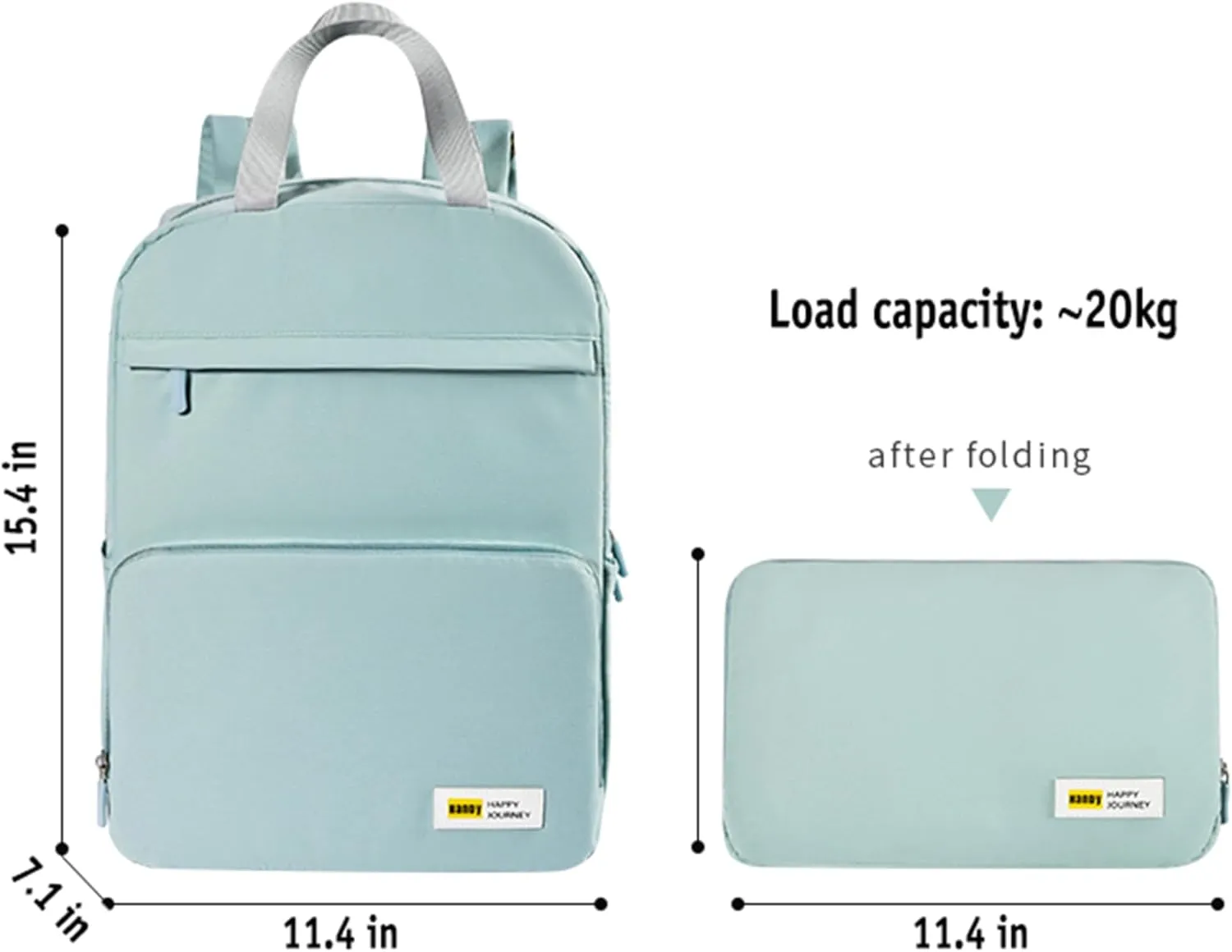 FILLIX Daily Waterresistant Foldable Backpack for Travel Shopping Outdoor Hiking Lightweight Cute Casual Minimalist (Green)