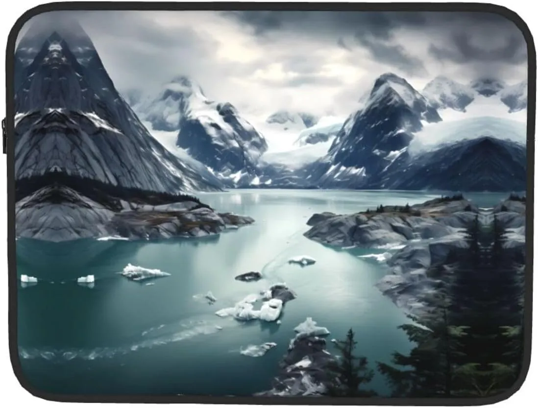 Glacier Fjord, Alaska Prints Shockproof Portable Laptop Sleeve Bag 13 inch - Lightweight Laptop Case for Men and Women Business Travel, Office Daily Use