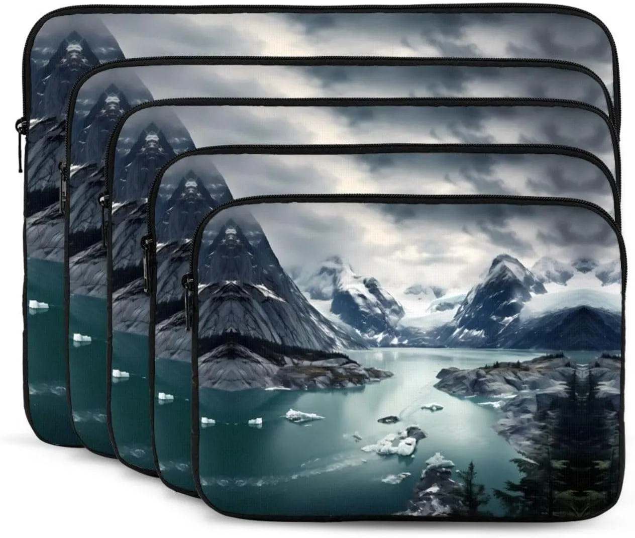 Glacier Fjord, Alaska Prints Shockproof Portable Laptop Sleeve Bag 13 inch - Lightweight Laptop Case for Men and Women Business Travel, Office Daily Use