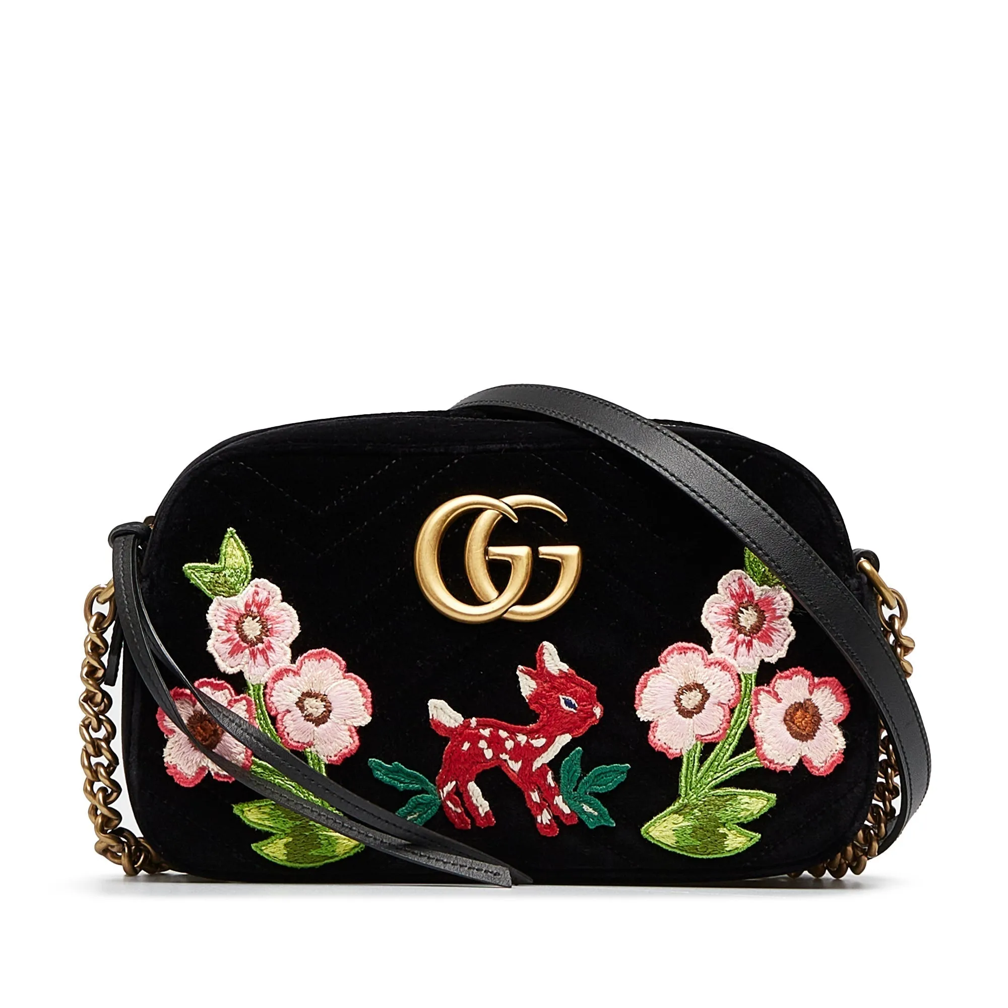 GUCCI GG Marmont Velvet Crossbody Crossbody Bag