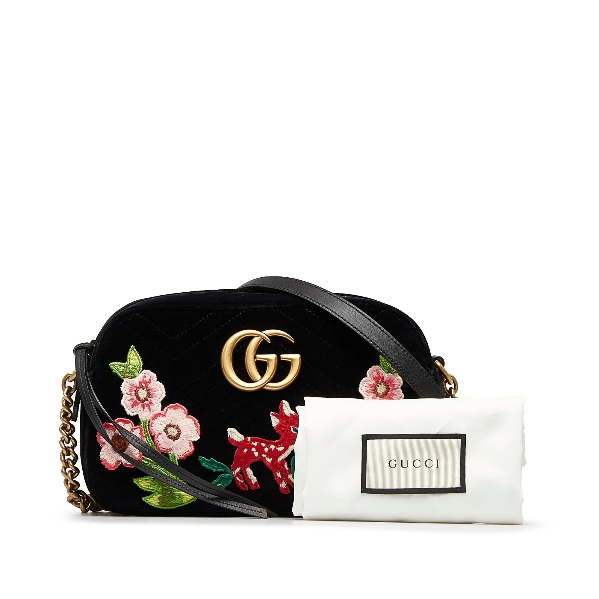 GUCCI GG Marmont Velvet Crossbody Crossbody Bag