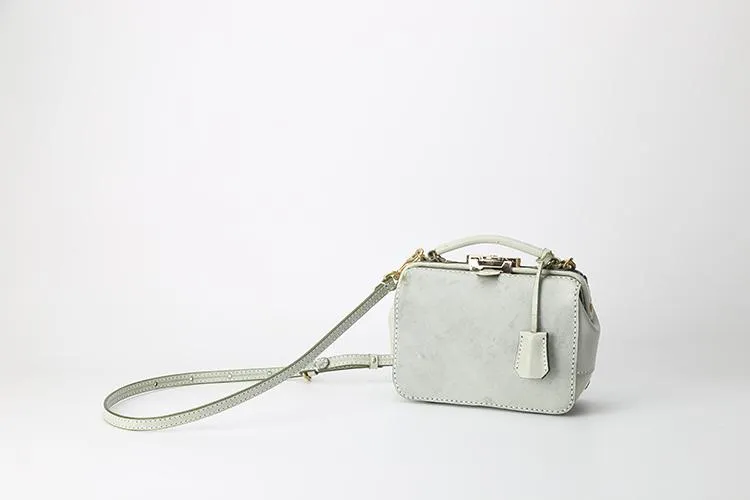 Handmade Womens Green Leather Doctor Handbag Purse Small Side Bag Doctor Purse for Women