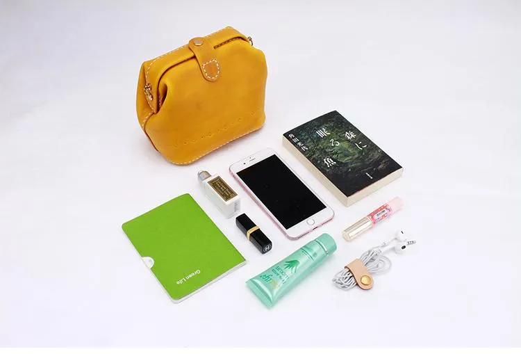 Handmade Womens Rose Red Leather Small doctor Purse shoulder doctor bags for women