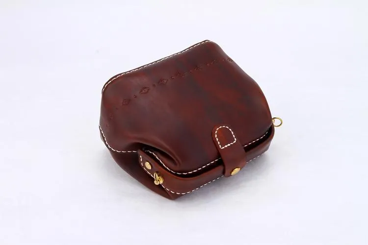 Handmade Womens Rose Red Leather Small doctor Purse shoulder doctor bags for women