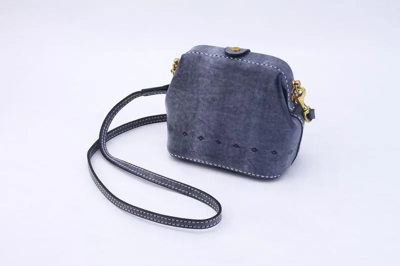 Handmade Womens Rose Red Leather Small doctor Purse shoulder doctor bags for women