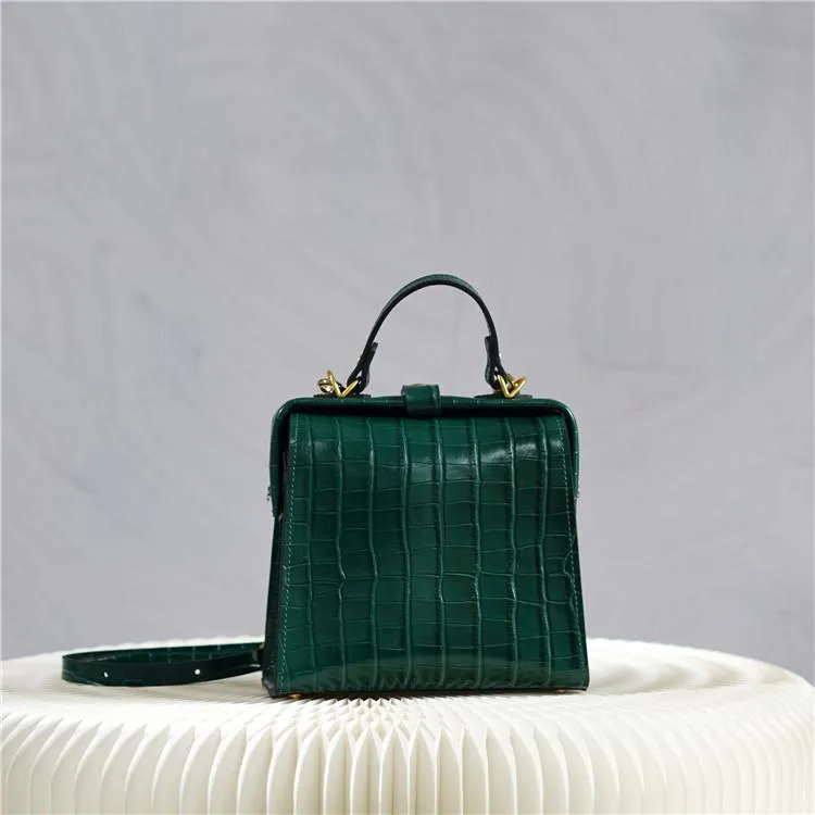 Handmade Womens Stylish Square White Leather Doctor Handbag Side Purse Doctor Purse for Women