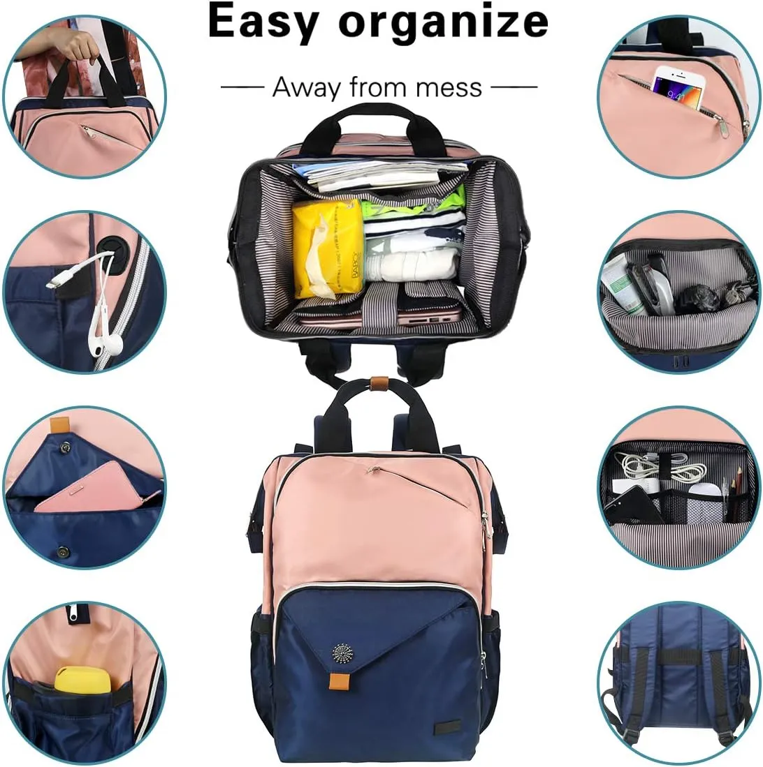 Hap Tim Laptop Backpack, Travel Backpack for Women, Pink Work Backpack (7651-BP)