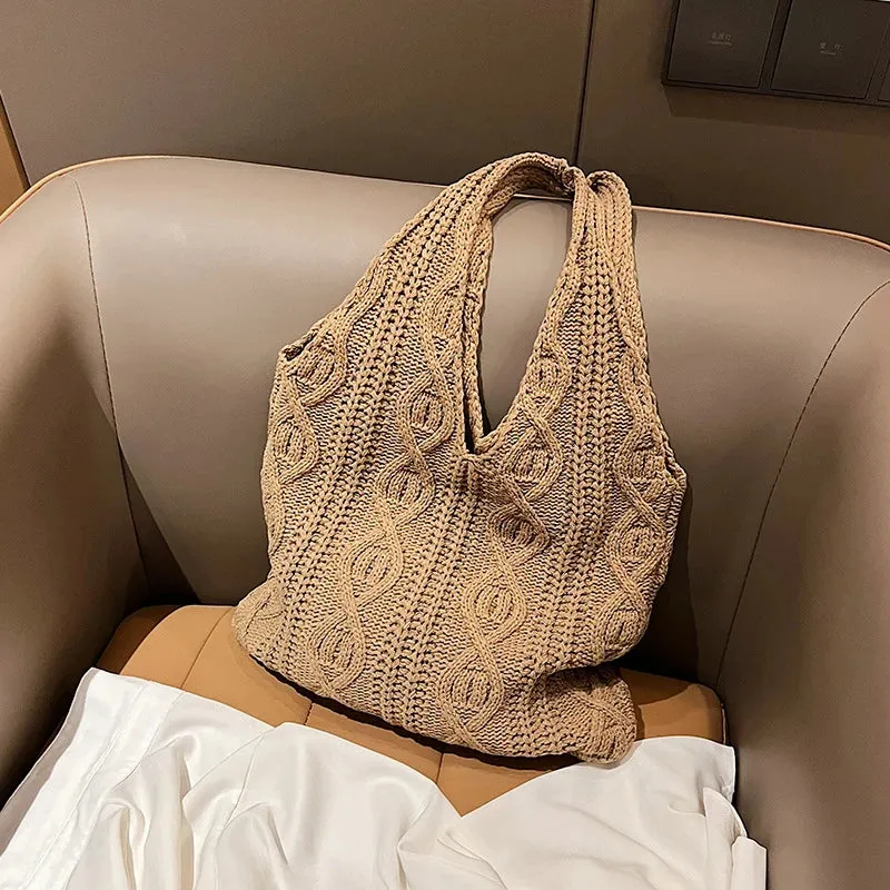 Knitted Shoulder Vintage Handbag Crochet Bag