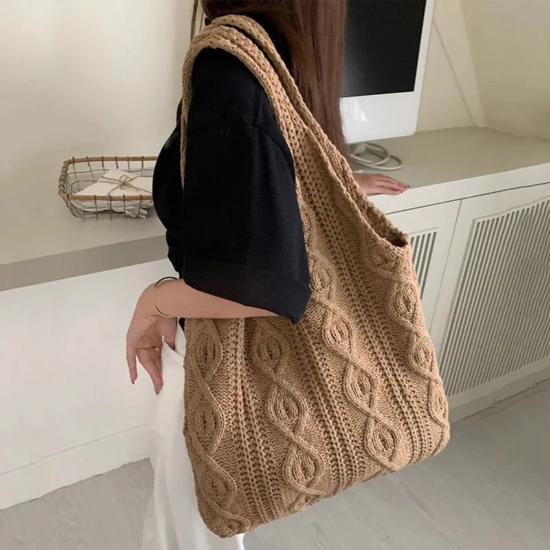 Knitted Shoulder Vintage Handbag Crochet Bag