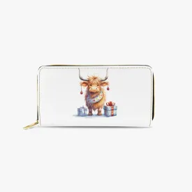 Long Type Zipper Purse, Highland Cow, awd-555