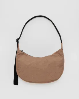 Medium Nylon Crescent Bag - Cocoa
