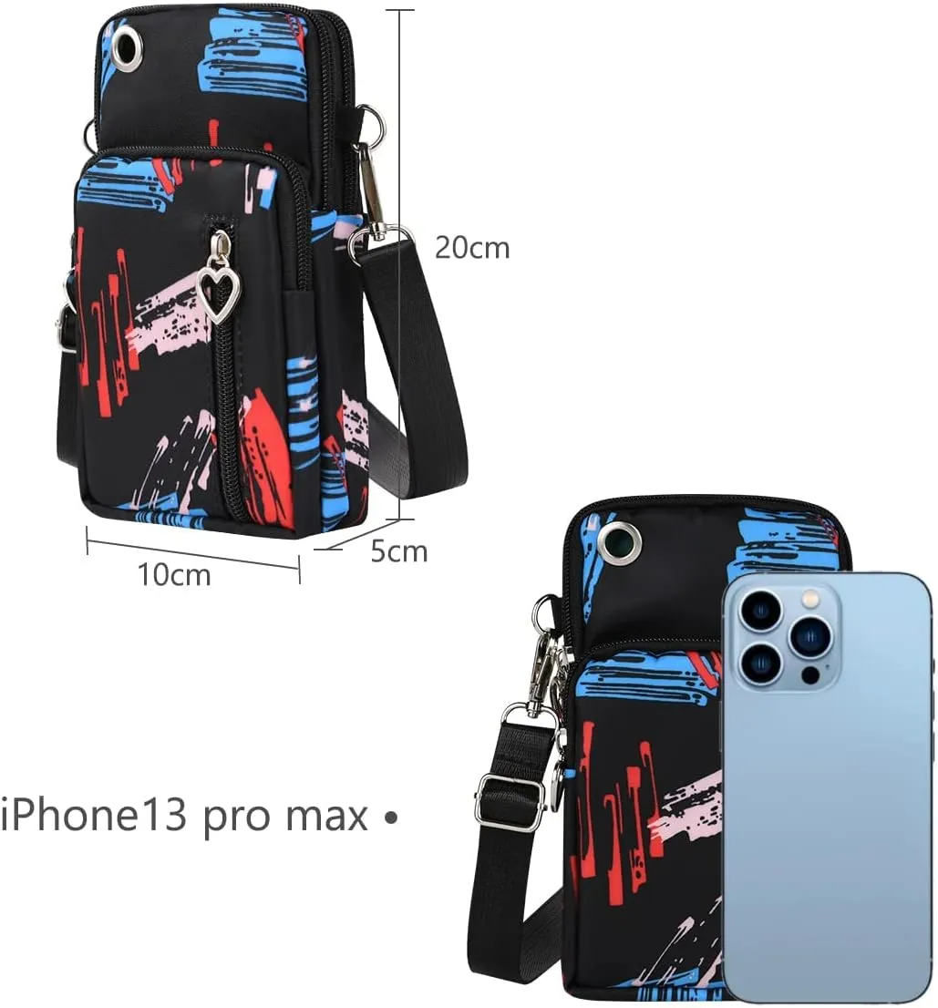 Nylon Crossbody Wallet - Travel Phone Purse, Shoulder Bag, Arm Bag