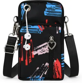 Nylon Crossbody Wallet - Travel Phone Purse, Shoulder Bag, Arm Bag