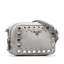Prada Denim Borchie Bijoux Camera Bag (SHG-REWfzz)