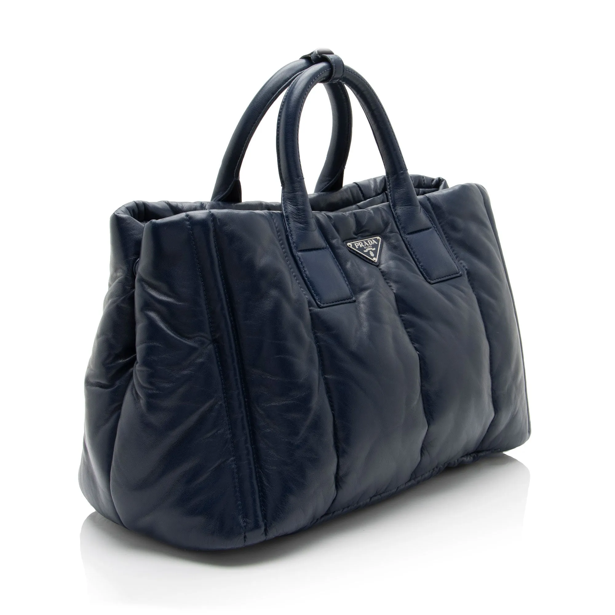 Prada Nappa Leather Quilted Bomber Tote