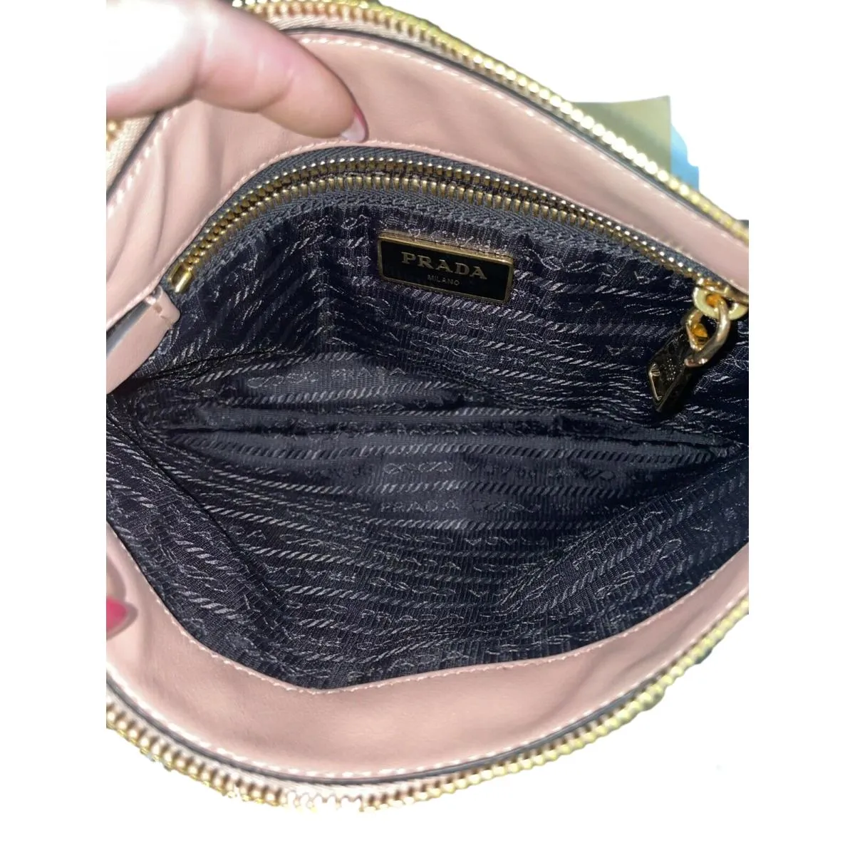 Prada Shiny Light Calf Rosa Pink Cross Body Bag 1BH173