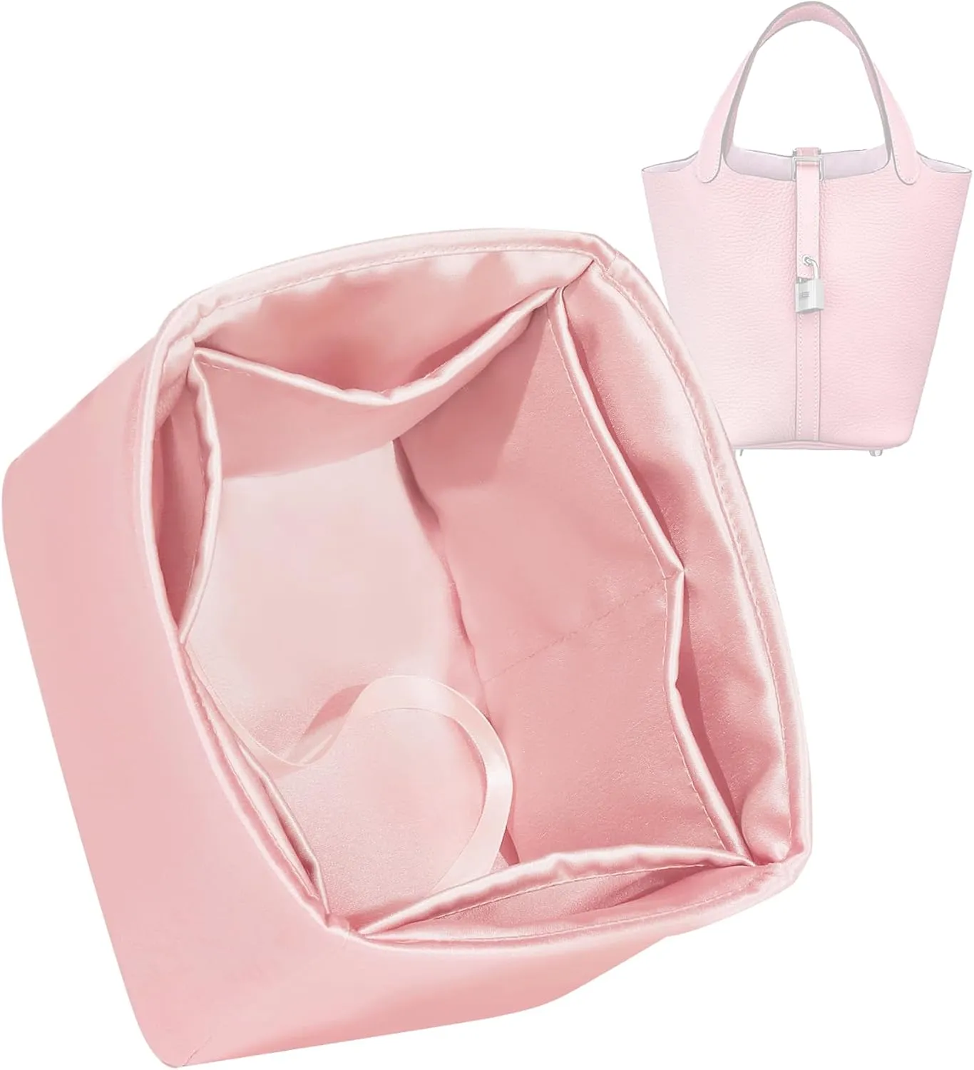 Purse Organizer for Picotin 18/22,Silky Smooth Insert,Lightweight Inside Bag,Luxury Handbag Storage(Picotin 18,Bubblegum)