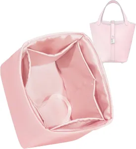 Purse Organizer for Picotin 18/22,Silky Smooth Insert,Lightweight Inside Bag,Luxury Handbag Storage(Picotin 18,Bubblegum)