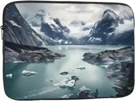 Shockproof Portable Laptop Sleeve Bag 15 inch - for Men and Women Business Travel, School, and Office Use Glacier Fjord, Alaska Prints