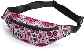 Sugar Skulls Waterproof Fanny Pack Belt Bag Crossbody Waist Bags Travel Essentials for Sports Workout