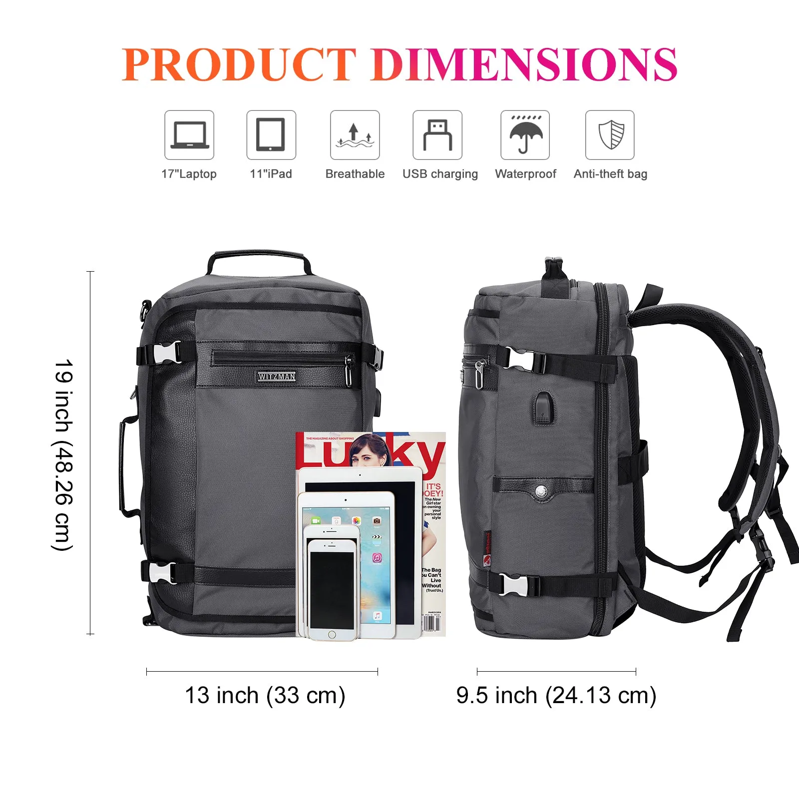 Travel Carry On Luggage Backpack