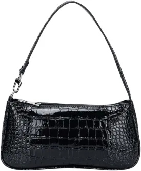 Verdus Women's Vintage Crocodile PU Leather Solid Color Shoulder Handbag