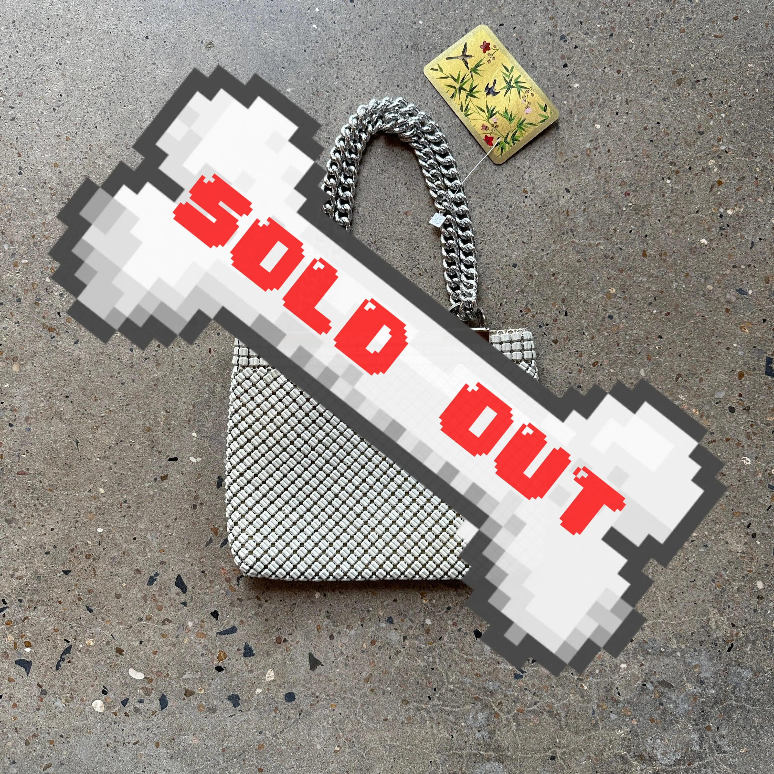 Vintage Whitting & Davis Mid-Century White Metal Mesh Handbag