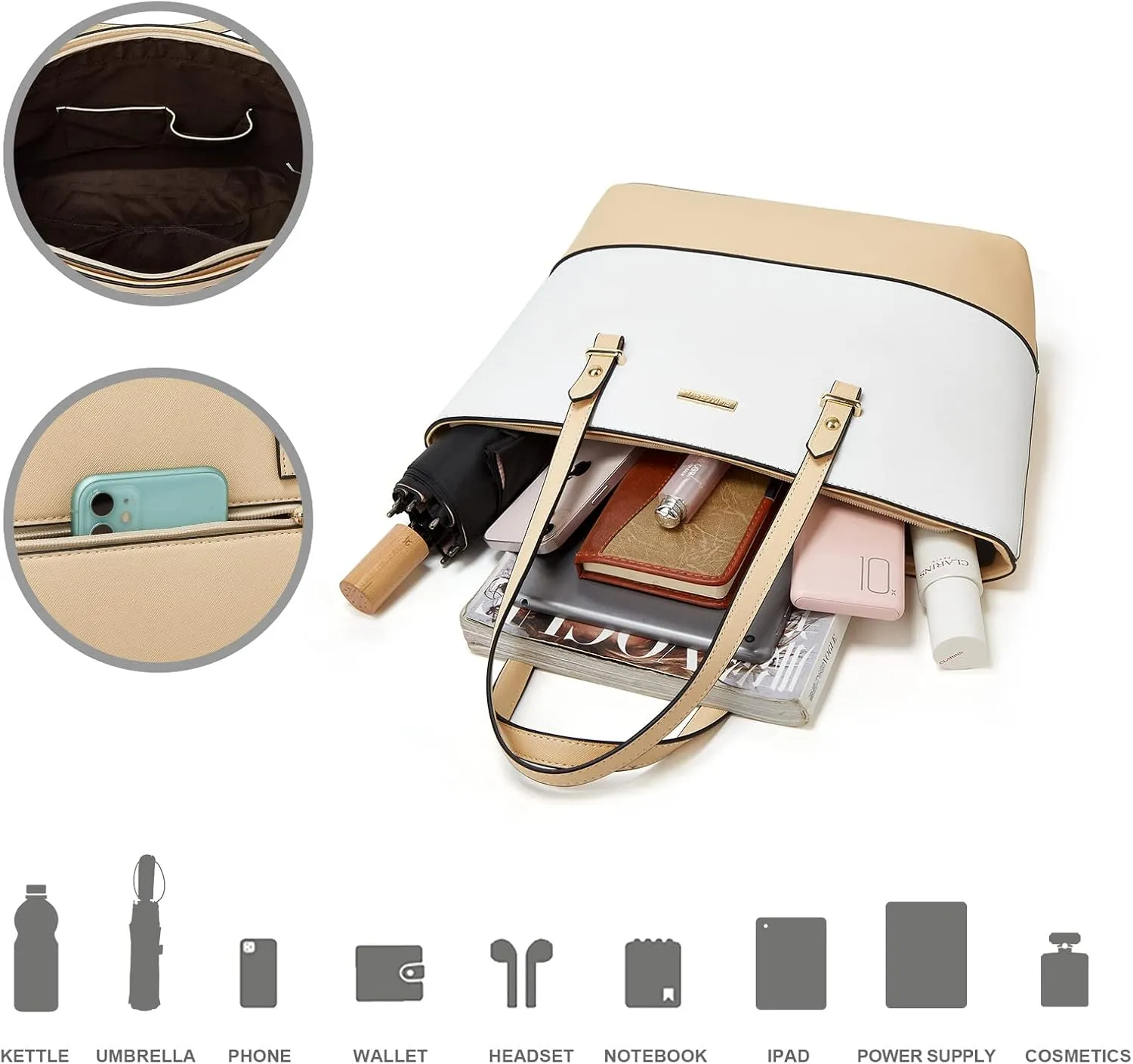 Women Fashion Handbags Wallet Tote Bag Shoulder Bag Top Handle Satchel Purse Set 4pcs