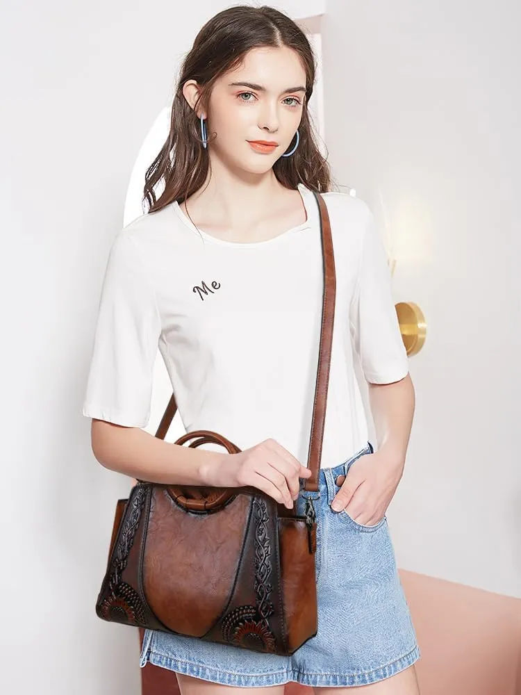 Women Satchel Handbags Crossbody Bag Top Handle Purse ans Hanbags Leather Shoulder Bag Hobo Medium Size Tote