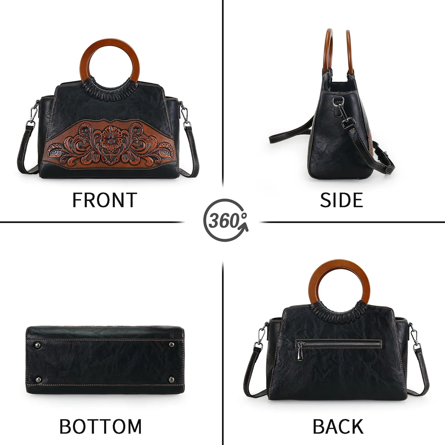 Women Satchel Handbags Crossbody Bag Top Handle Purse ans Hanbags Leather Shoulder Bag Hobo Medium Size Tote