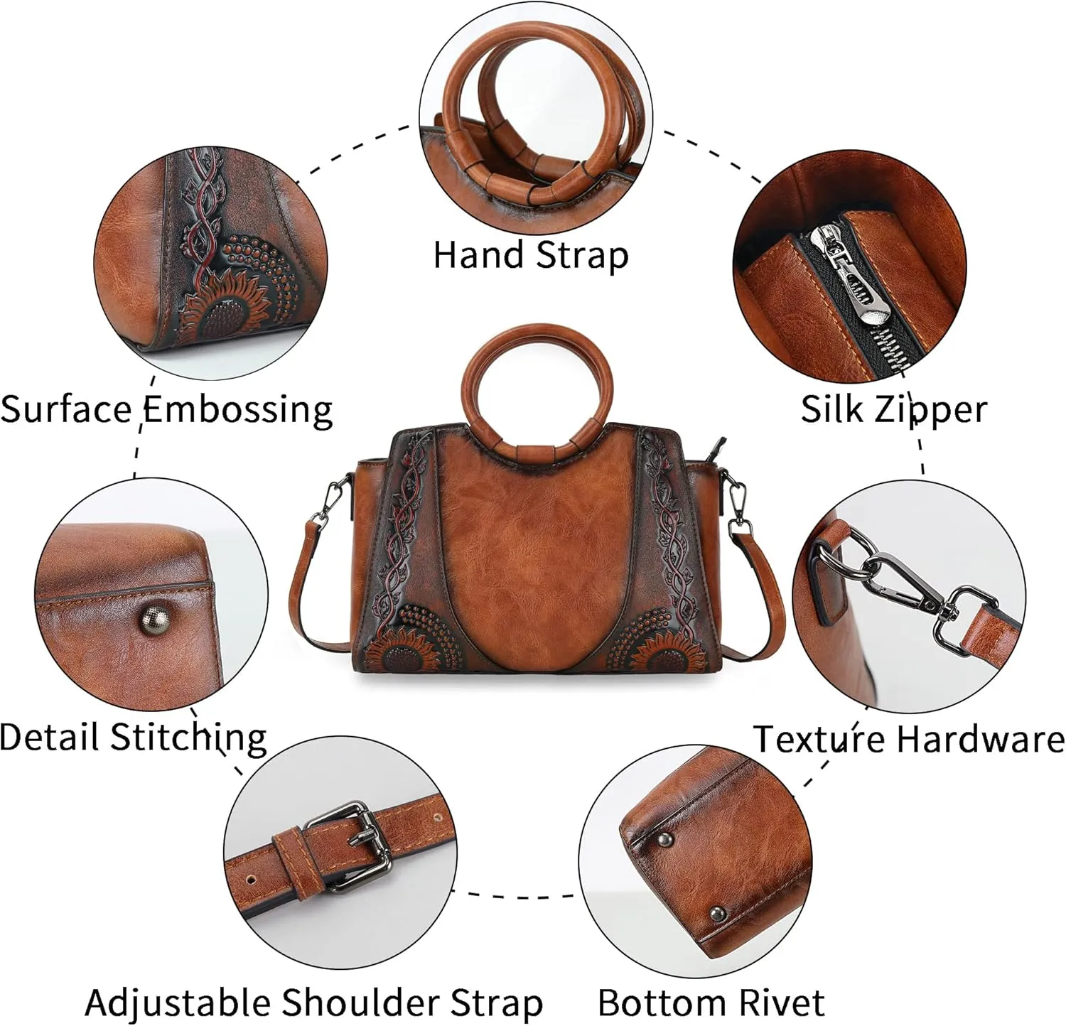 Women Satchel Handbags Crossbody Bag Top Handle Purse ans Hanbags Leather Shoulder Bag Hobo Medium Size Tote